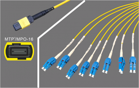 MPO-16 đến LC Lắp ráp. - MPO-16 đến 8 x Duplex LC OS2 Lắp ráp